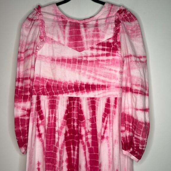 Alix of Bohemia Pink Shibori Tie Dye Plume Maxi Dress Size Small - Picture 7 of 9
